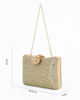 Immagine di Clutch oro con strass e chiusura gioiello di strass - DIVAS