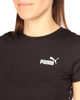 Immagine di PUMA - T shirt girocollo da donna nera in cotone con logo bianco