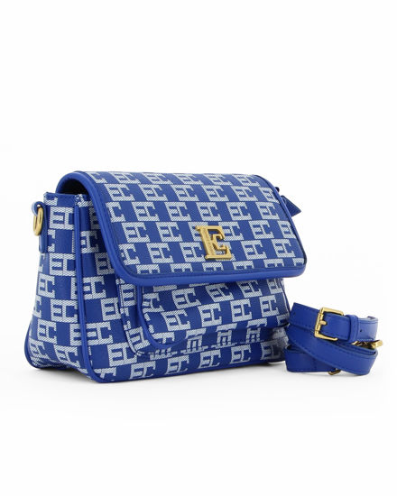 Immagine di ENRICO COVERI - Borsa da donna blu loggata con patta
