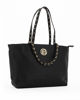 Immagine di LAURA BIAGIOTTI - Borsa nera a spalla da donna con diamantini sui manici e sul logo