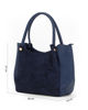 Immagine di LANCETTI - Borsa blu notte da donna in camoscio con logo frontale e tracolla rimovibile