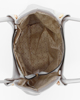 Immagine di LANCETTI - Borsa argento da donna in camoscio con logo frontale e tracolla rimovibile