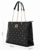 Immagine di LAURA BIAGIOTTI - Borsa nera da donna a spalla con borchie frontali