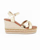 Immagine di MISS GLOBO - Sandalo laminato oro con zeppa 9cm