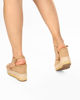 Immagine di MISS GLOBO - Sandalo beige con zeppa 9,5cm e sottopiede in VERA PELLE
