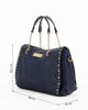 Immagine di LANCETTI - Borsa blu notte con diamantini, borchie e tracolla rimovibile