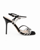 Immagine di MISS GLOBO COUTURE - Sandalo gioiello nero con fili di strass tacco 10cm e sottopiede in VERA PELLE