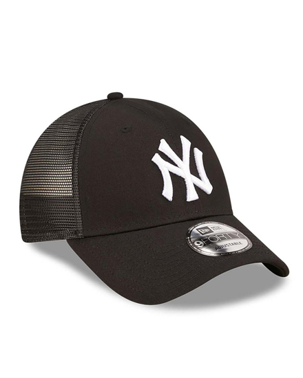 Immagine di NEW ERA - Cappello nero regolabile con logo bianco e pannello posteriore in mesh - 9 FORTY