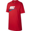 Immagine di NIKE - T shirt girocollo da bambino rossa in cotone con logo bianco