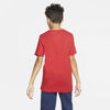 Immagine di NIKE - T shirt girocollo da bambino rossa in cotone con logo bianco
