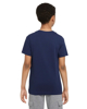 Immagine di NIKE - T shirt girocollo da bambino blu in cotone con logo bianco