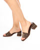 Immagine di LAURA BIAGIOTTI - Mules marrone loggato con punta quadrata, tacco 5,5CM