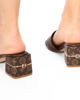 Immagine di LAURA BIAGIOTTI - Mules marrone loggato con punta quadrata, tacco 5,5CM