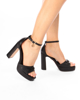 Immagine di LAURA BIAGIOTTI - Sandalo nero con ciondolo alla caviglia- TACCO 10,5 cm