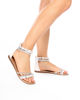 Immagine di MISS GLOBO - Sandalo bianco con borchie e strass