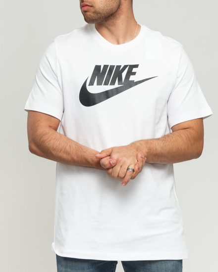 Immagine di NIKE - T shirt girocollo da uomo bianca in cotone con logo nero