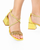 Immagine di MISS GLOBO - Sandalo giallo con strass, tacco 5,5 CM