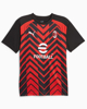 Immagine di PUMA - T shirt da calcio uomo nera e rossa in tessuto traspirante con logo Milan - PRE MATCH JERSEY