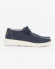 Immagine di COTTON BELT - Scarpa da barca donna blu scuro e bianca con lacci - WALLY LINEN