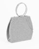 Immagine di MISS GLOBO - POCHETTE LAMINATA ARGENTO CON STRASS E MANICI TONDI IN METALLO