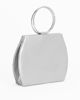 Immagine di MISS GLOBO - POCHETTE LAMINATA ARGENTO CON STRASS E MANICI TONDI IN METALLO