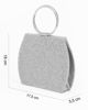 Immagine di MISS GLOBO - POCHETTE LAMINATA ARGENTO CON STRASS E MANICI TONDI IN METALLO