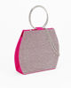 Immagine di MISS GLOBO - POCHETTE RASO FUXIA CON STRASS E MANICI TONDI IN METALLO