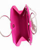 Immagine di MISS GLOBO - POCHETTE RASO FUXIA CON STRASS E MANICI TONDI IN METALLO