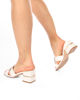 Immagine di LAURA BIAGIOTTI - Sandalo mules bianco con dettagli oro e tacco 6cm