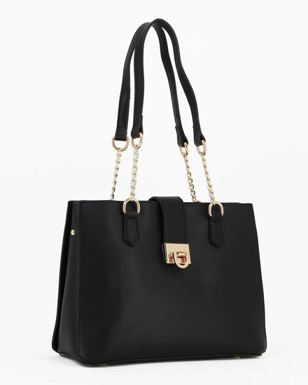 Immagine di DAVID JONES - Borsa nera a spalla con minipatta