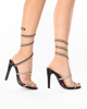 Immagine di MISS GLOBO - Sandalo gioiello nero con strass tacco 10cm