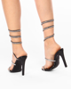 Immagine di MISS GLOBO - Sandalo gioiello nero con strass tacco 10cm