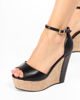 Immagine di MISS GLOBO -Sandalo nero con zeppa 12cm