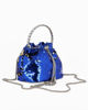 Immagine di DIVAS - Pochette blu a secchiello con paillettes e diamantini