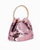 Immagine di DIVAS - Pochette rosa a secchiello con paillettes e diamantini