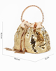 Immagine di DIVAS - Pochette oro a secchiello con paillettes e diamantini
