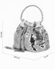 Immagine di DIVAS - Pochette argento a secchiello con paillettes e diamantini