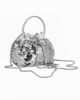 Immagine di DIVAS - Pochette argento a secchiello con paillettes e diamantini