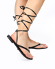 Immagine di MISS GLOBO- Sandalo infradito nero alla schiava in vera pelle