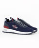 Immagine di RIFLE-Scarpa da uomo blu in mesh con inserti bourdeaux e logo laterale
