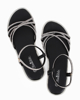 Immagine di MISS GLOBO - Sandalo nero con strass e cinturini incrociati, tacco 3 cm