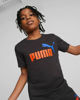 Immagine di PUMA - T shirt da bambino nera in cotone con logo rosso e blu