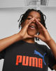 Immagine di PUMA - T shirt da bambino nera in cotone con logo rosso e blu