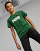 Immagine di PUMA - T shirt da bambino verde in cotone con logo bianco e nero