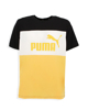 Immagine di PUMA - T shirt da uomo gialla e nera in cotone con dettagli bianchi