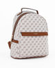 Immagine di DAVID JONES - Zaino beige loggato con tasca frontale con mini patta e chiusura a scatto