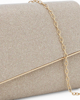 Immagine di MISS GLOBO -Bustina oro in lurex con patta obliqua e inserto in metallo