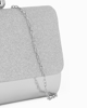 Immagine di MISS GLOBO -Bustina laminata argento con patta in lurex e manico tondo