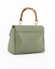 Immagine di LAURA BIAGIOTTI - Borsa verde con un manico di legno e patta