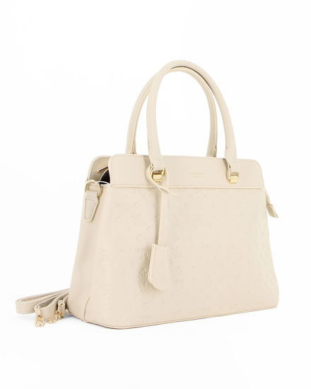 Immagine di DAVID JONES - Borsa panna con due manici e incisione loghi